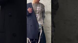 COMME des GARÇONS HOMME PLUS AD 1996 Mesh Tartan Long Sleeves