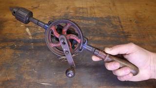 Restoring a vintage hand drill for a viewer.