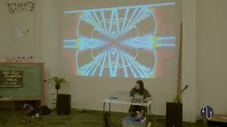 Performance: Doug Leed
On the evening of Wednesday, August 14th we are proud to present Jamison Williamson (FL) and Patrizia Finzi’s (Luxemborg) free/doom duo Book 4, performance artist/experimental musician Njick Weckman (CMH), and experimental electronic musician Doug Leed (CMH) w/collaboration on visuals with Krista Faist (CMH).
About the artists: Doug Leed (aka Dogboy) is an extemporaneous instrumentalist from Columbus, OH. Having played guitar in traditional rock bands for over 30 years, he now also plays a combo of touch pad synthesizers, loopers, and effects pedals to create psychedelic and experimental soundscapes. Doug plays a similar setup in the band Cynders and also plays guitar and does vocals for Sonic Roach Destruction Unit.
VR/AI/moving image artist Krista’s physical work is largely comprised of watercolor crayon and reductive wax paintings on decorative plate glass, as well as intricate sculptures made from found objects and junk store items. With both mediums, she has sought to represent aesthetic over-stimulation that leads to expansiveness of imagination and wonder, much like that experienced in childhood when one visits a candy shop. As a child, she had a strong desire to see all colors and textures at once, including colors never seen before. With each project, she sets out to re-capture this feeling of simulated desire and satisfaction. She believes that this desire to satiate our hunger for wonderment with consumerist impulses is innately human, and her aim is to bring this incongruence to light via her immersive, audio reactive, and VR works. Performance: Doug Leed