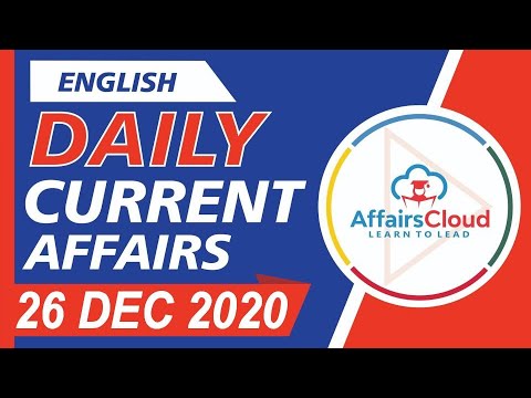 Current Affairs 26 December 2020 English | Current Affairs | AffairsCloud Today for All Exams