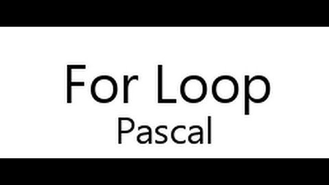 Pascal tutorial-7 for loops