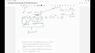 AP Calculus BC Review Video #1: Alternating Series Error Bound and Lagrange Error Bound