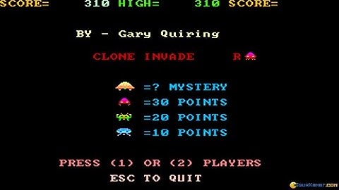 Clone Invaders gameplay (PC Game, 1989)