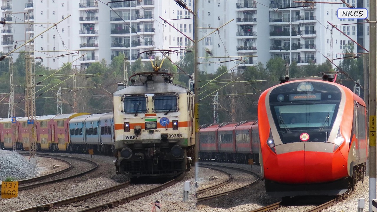 15 in 1 Speeding Diesel & Electric Trains | Bengaluru Chennai Double line |  #indianrailways