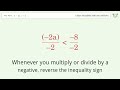 4-2a greater than -4 - Solve linear inequalities with one unknown