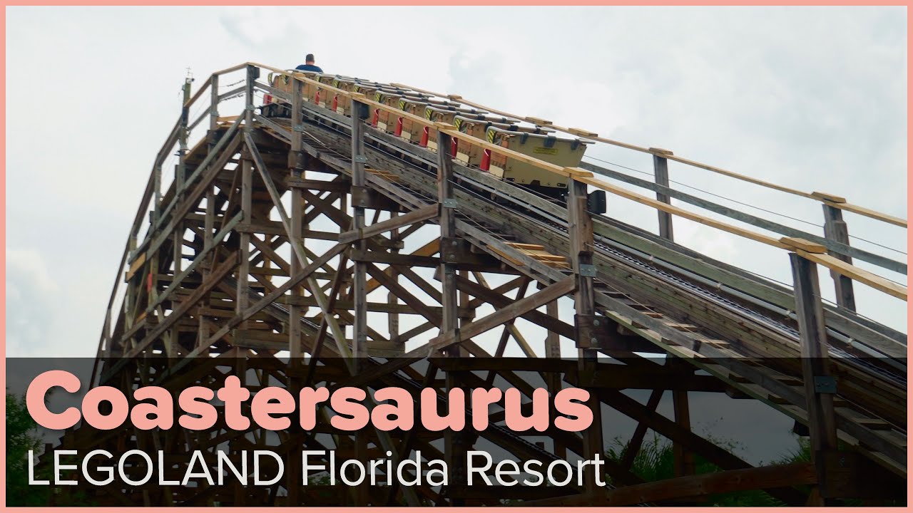 Ride Coastersaurus Wooden Roller Coaster, 4K POV LEGOLAND Florida YouTube