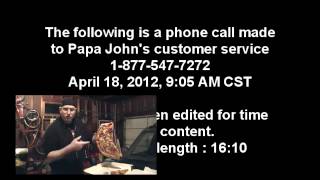 Papa Johns customer service call with post-call commentary from the PJ REP