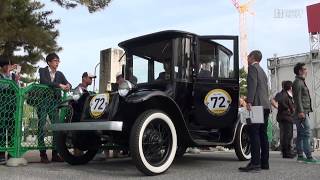100年前のEV、京都平安神宮前を走る　「デトロイト号」9年ぶり屋外走行