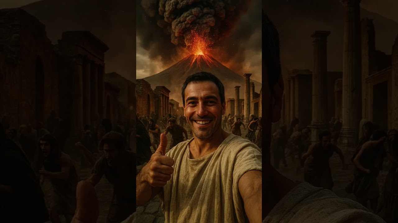 A selfie before disaster: Pompeii’s last moment 🌋 