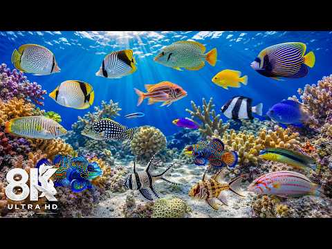 Underwater Wonders 8K - Marvel at Sea Animal in The Best 4K Aquarium 🐳 Relaxing Sleep Music