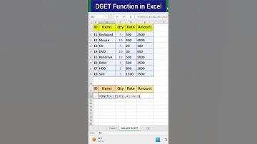 DGET Function in Excel #excel