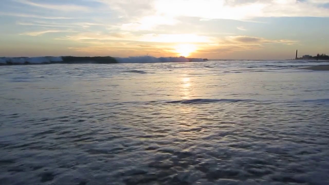 Beach waves video during Sunset - YouTube