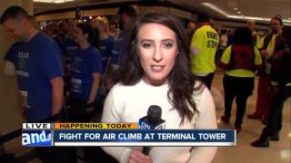 Hundreds climb 802 stairs at Cleveland's Terminal Tower to benefit American Lung Association