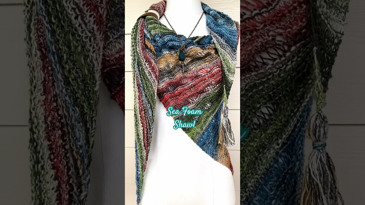 Sea Foam Shawl knitting pattern full stitch tutorial available! 