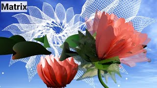 Matrix (Blender Addon) – Matrix Transformations/Repeat Zones – Leafs Blossoming Out (Geometry Nodes)