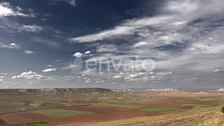 Brown Fields and Large Valley Between Hills in Soft Mesa Mountain Topography | Stock Footage - E... screenshot 5