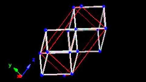Crystallography: Rhomobohedral lattice. One of the 14 Bravais lattices.