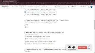 Unit - 6 Introduction to SQL - Quiz || Google Android Developers