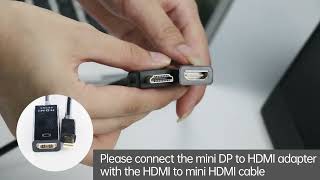 How to connect a laptop with the mini DP port?