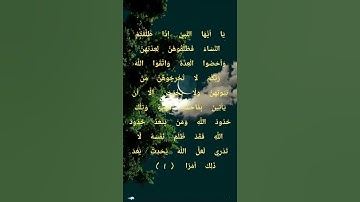 سورة الطلاق فَقَدْ ظَلَمَ نَفْسَهُ لَا تَدْرِي لَعَلَّ اللَّهَ يُحْدِثُ بَعْدَ ذَلِكَ أَمْرًا (1)