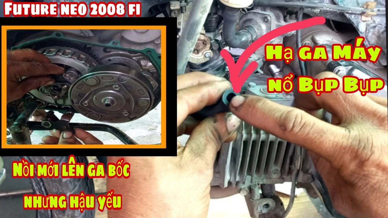 Future neo Fi Máy nổ bụp bụp khó chịu-Lên ga mạnh hậu yếu/ Honda Futrue neo Fi