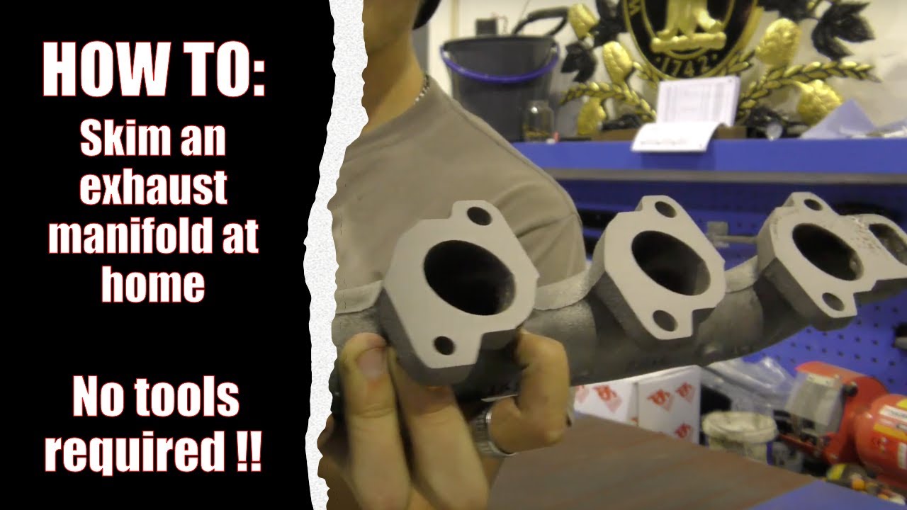 Skimming an exhaust manifold at home no tools required !! YouTube
