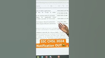 SSC CHSL 2024 Notification OUT || SSC CHSL 2024 Form Filling Date #shots #sscwallah  #sscchsl2024