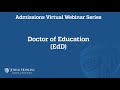 Doctor of education edd virtual information session