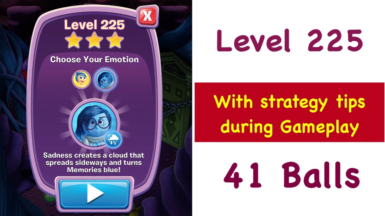 Inside Out Thought Bubbles Level 225 NEW 41 balls Tips and Strategy Walkthrough