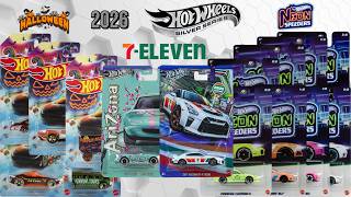 2026 Hot Wheels 7-Eleven, Arizona Tea Promo Cars, Neon Speeders Mix 2 & Halloween Holiday Set