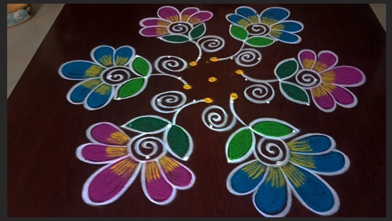 Friday rangolis design 🌺 simple daily rangolis design 🌺