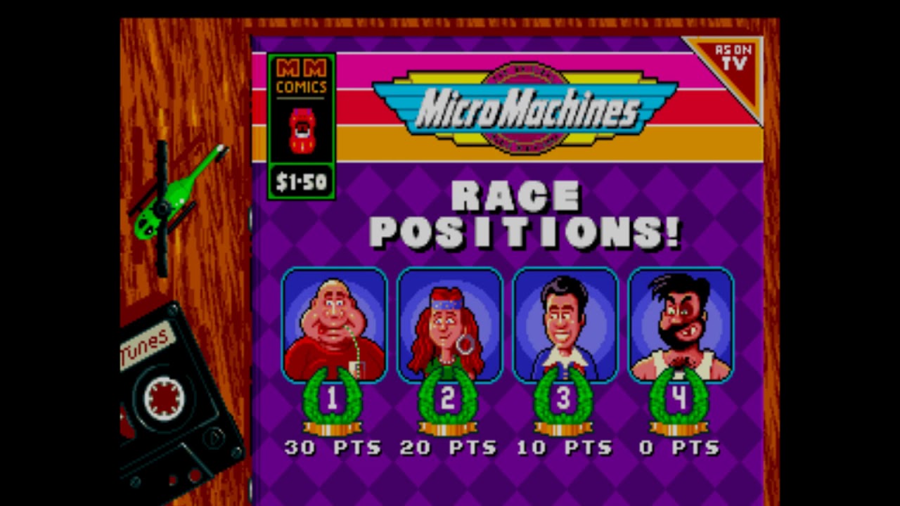 Micro Machines 96 NST 3-4 players gameplay