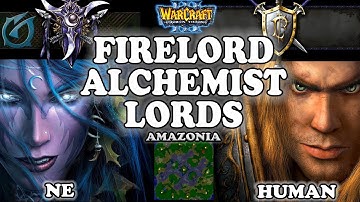 Grubby | Warcraft 3 TFT | 1.29 | NE v HU on Amazonia - Firelord Alchemist Lords