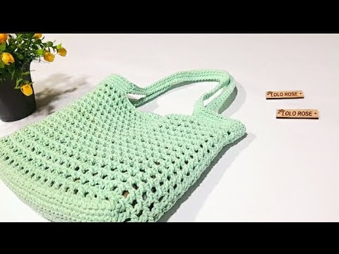 شنطه كروشيه شبكيه للصيف سهله للمبتدئين