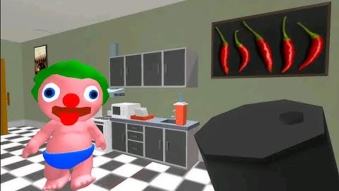 Clown baby Neighbor Escape - level 8 - gameplay walkthrough