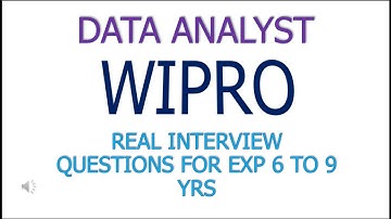 Wipro - Data Analyst - Real Interview Questions for 6 to 4 yrs - Big Data Tunnel