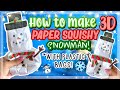 HOW TO MAKE A 3D PAPER SQUISHY SNOWMAN! *WITH PLASTIC BAGS*