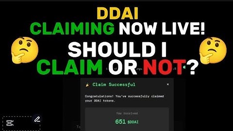 💥 Listen to this before You Claim your DDAI | DDAI AIRDROP