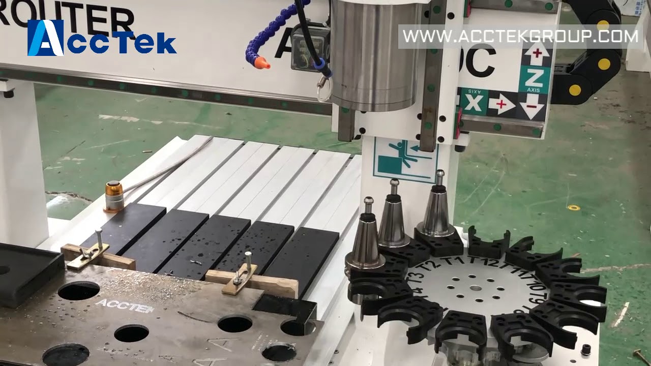 screw tapping cnc router for aluminum - YouTube