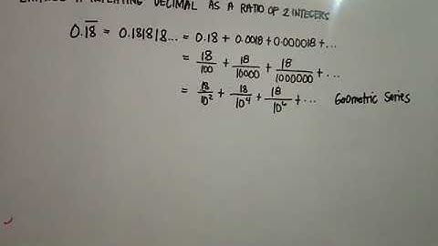 Repeating Decimal as a Ratio of Two Integers