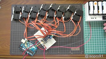 Arduino サーボ16個同時動作テスト（Adafruit）