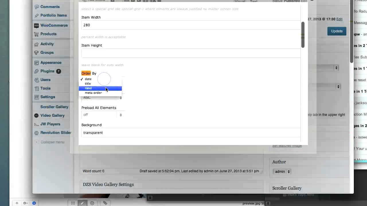 CodeCanyon WordPress Plugins ZoomFolio Use The Order By Meta Key 
