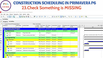 23. Scheduling in Primavera P6 || Check Something is MISSING