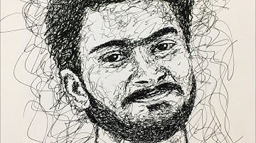 Random Lines Self-Portrait Drawing | Scribble Art | Time Lapse