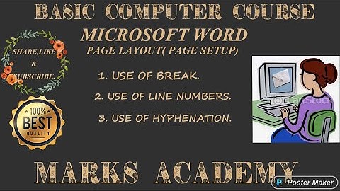 How to use break, line numbers & Hyphenation in ms word. #breaks #linenumbers #Hypenation #msword.