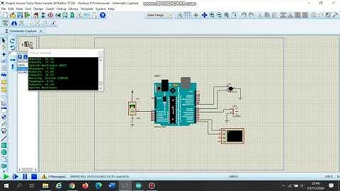 Project proteus sensor suhu dengan menggunakan output piezo sounder/buzzer & virtual terminal
