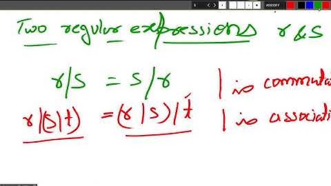 2021: Compilers| Operations on Regular expression | representation of regular expression for Lex