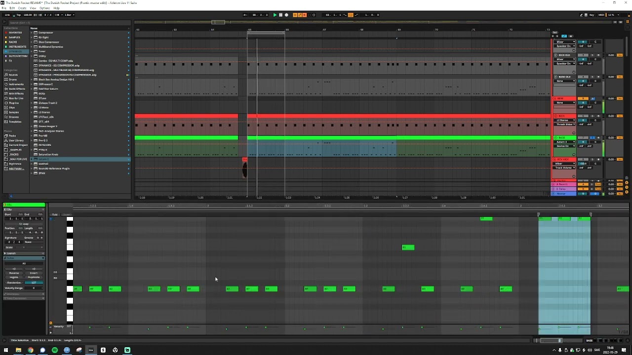 REMAKING KICK, BASS & DRUMS IN AN OLD HI-TECH PROJECT (188BPM)