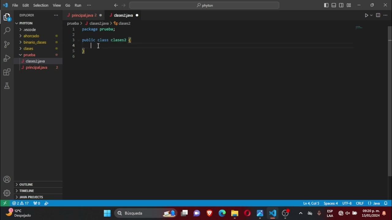 Crear clases en java en Visual Estudio Code - Super sencillo - YouTube