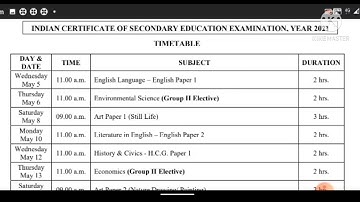 CLASS 10 ICSE BOARD EXAM DATESHEET 2021 REVEALED FINALLY TODAY l CLASS X DATE SHEET